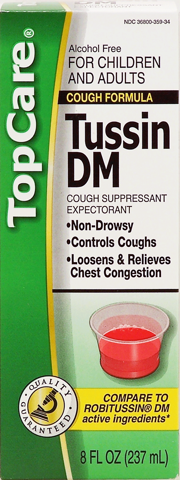 Top Care Tussin DM peak cold, cough & chest congestion DM, cough suppressant, expectorant Full-Size Picture